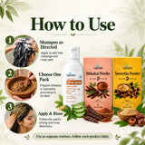 Multani Clay Shampoo, Shikakai & Satreetha Hair Pack Combo