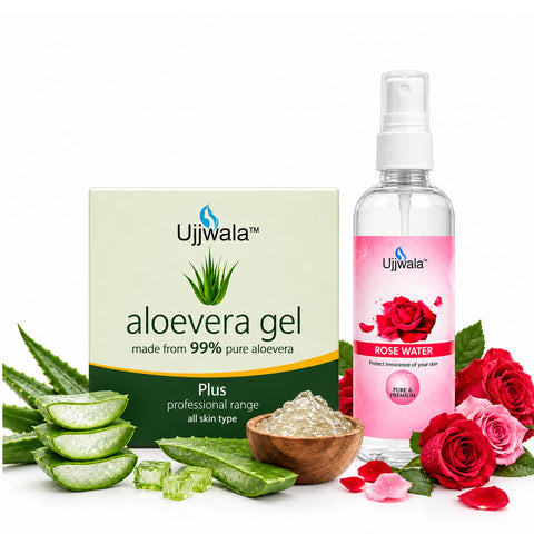Aloe Vera Gel Plus & Rose Water Combo