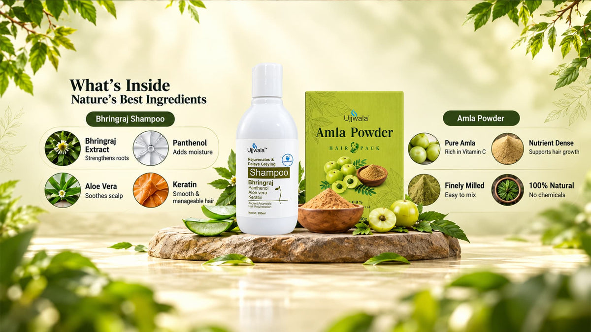 Bhringraj Shampoo & Amla Hair Pack Combo