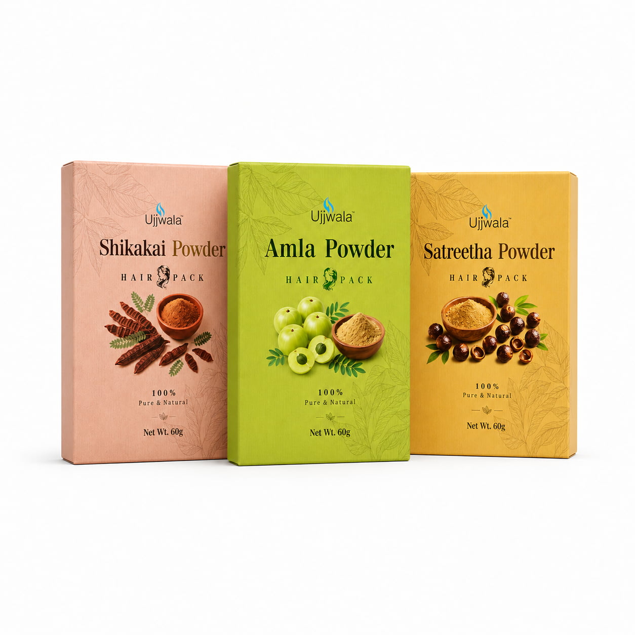Ujjwala Shikakai, Amla & Satreetha Powder Hair Pack Combo