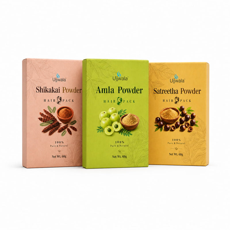 Ujjwala Shikakai, Amla & Satreetha Powder Hair Pack Combo