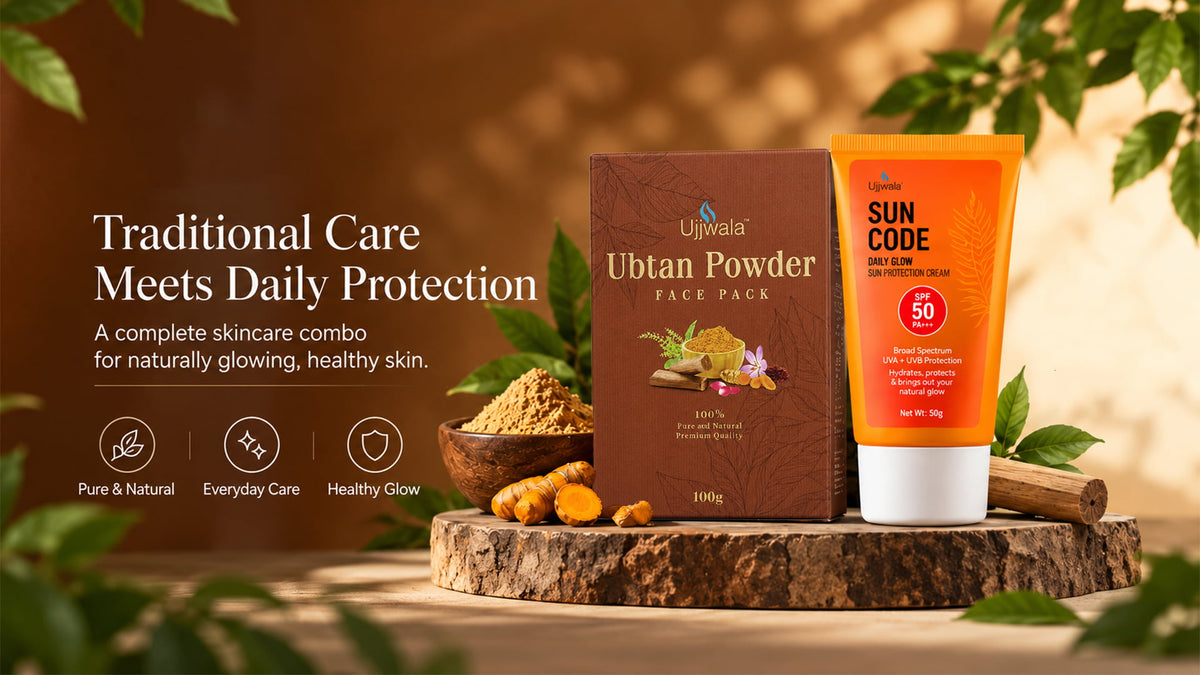 Ubtan Face Pack & Sun Code Sunscreen Combo