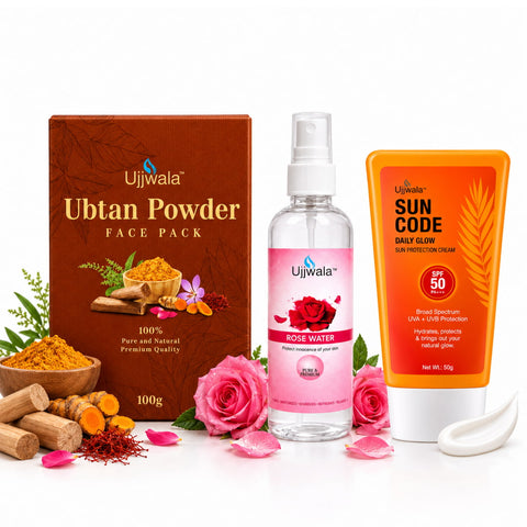 Ubtan Face Pack, Rose Water & Sun Code Sunscreen Combo