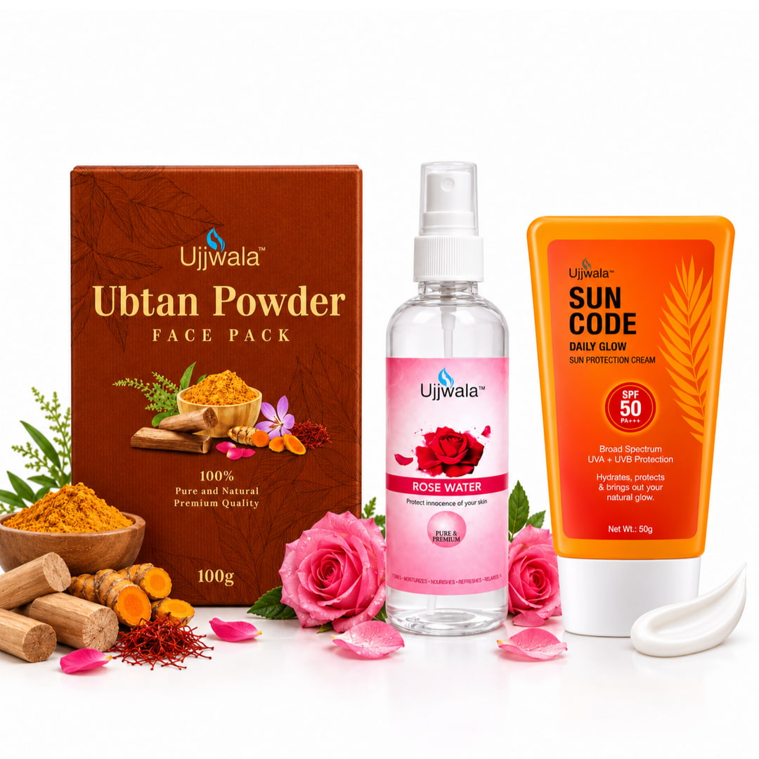 Ubtan Face Pack, Rose Water & Sun Code Sunscreen Combo